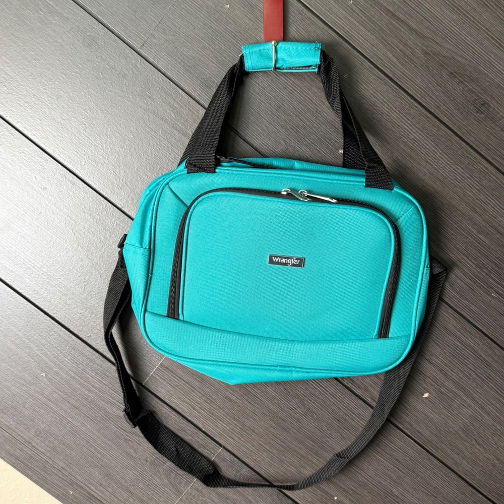 Wrangler Teal Black Carry On Travel Bag Weekender Duffel Shoulder Tote